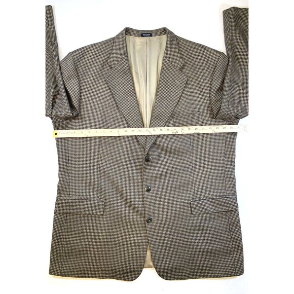 Lana Moda Silk Wool Blazer Mens 48L Tweed Houndstooth Jacket Sportcoat - Picture 7 of 10